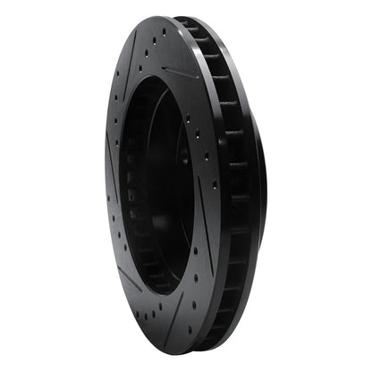 R1 Concepts R1 94-99 Dodge Ram 1500 Pickup Front Right Drilled & Slotted Black Brake Rotor