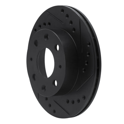 R1 Concepts R1 82-83 Honda Accord Sedan Front Right Drilled & Slotted Black Brake Rotor