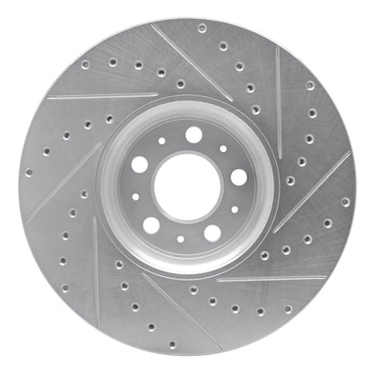 R1 Concepts R1 03-14 Volvo XC90 Front Left Drilled & Slotted Silver Brake Rotor
