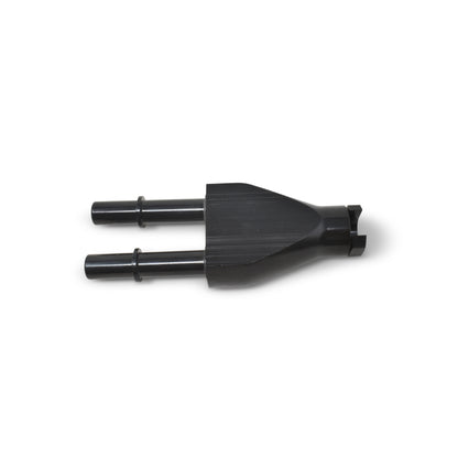Russell Adapter Y-Block 3/8in Sae Quick Disconnect Female To 2X 3/8in Sae Qd Male Blk Anodized