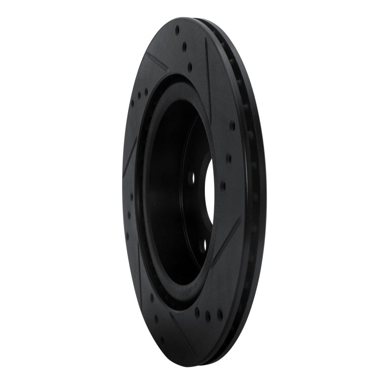 R1 Concepts R1 17-25 Nissan X-Trail (Mexico) Rear Left Drilled & Slotted Black Brake Rotor