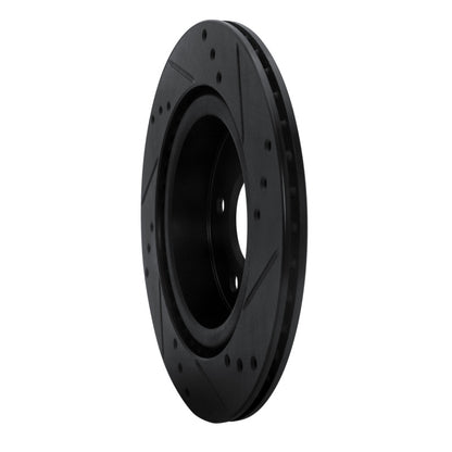 R1 Concepts R1 17-25 Nissan X-Trail (Mexico) Rear Left Drilled & Slotted Black Brake Rotor