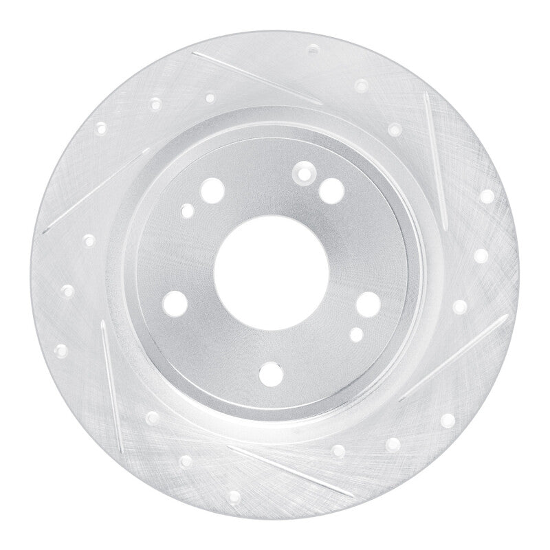 R1 Concepts R1 22-25 Acura Integra Rear Right Drilled & Slotted Silver Brake Rotor