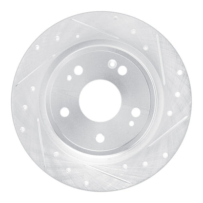 R1 Concepts R1 22-25 Acura Integra Rear Right Drilled & Slotted Silver Brake Rotor