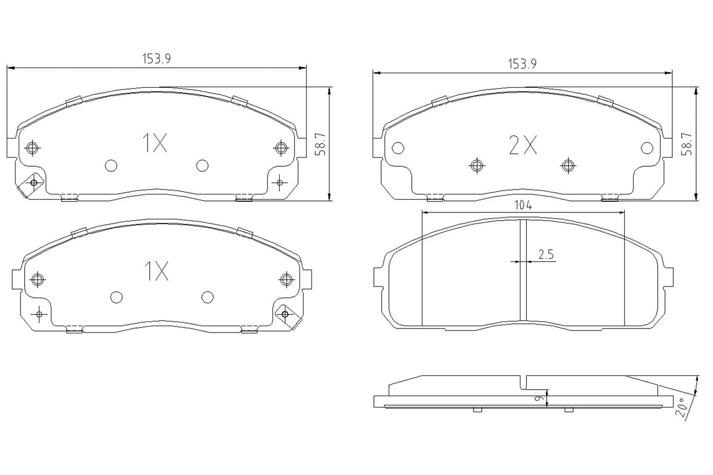 BOGAP Y8210155 Brake Pad Set, Disc Brake