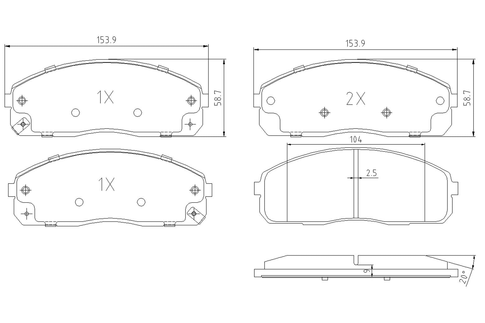 BOGAP Y8210155 Brake Pad Set, Disc Brake