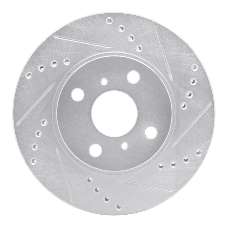 R1 Concepts R1 06-19 Scion IQ Front Right Drilled & Slotted Silver Brake Rotor