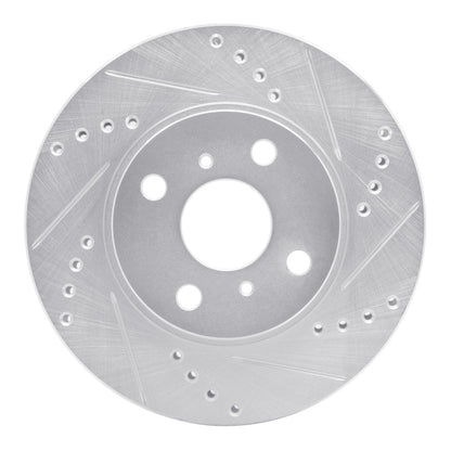R1 Concepts R1 06-19 Scion IQ Front Right Drilled & Slotted Silver Brake Rotor