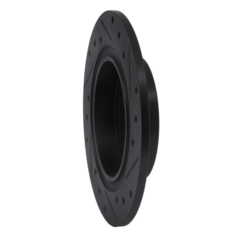 R1 Concepts R1 87-92 Chevrolet Nova Rear Left Drilled & Slotted Black Brake Rotor