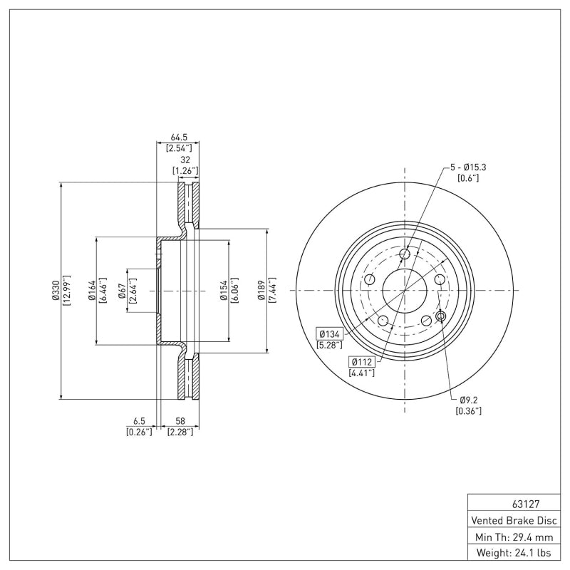 DFC 06-15 Mercedes-Benz E550 Front Brake Rotor