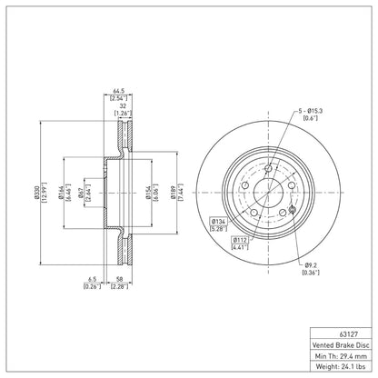 DFC 06-15 Mercedes-Benz E550 Front Brake Rotor