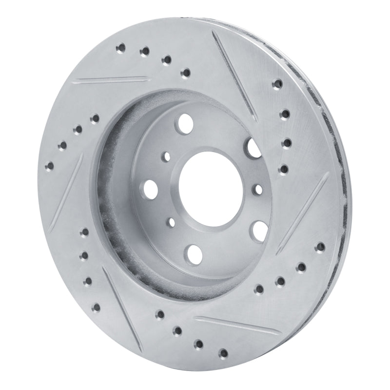 R1 Concepts R1 83-86 Toyota Camry Front Left Drilled & Slotted Silver Brake Rotor