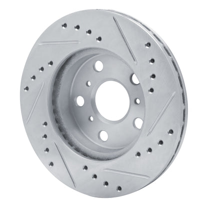 R1 Concepts R1 83-86 Toyota Camry Front Left Drilled & Slotted Silver Brake Rotor