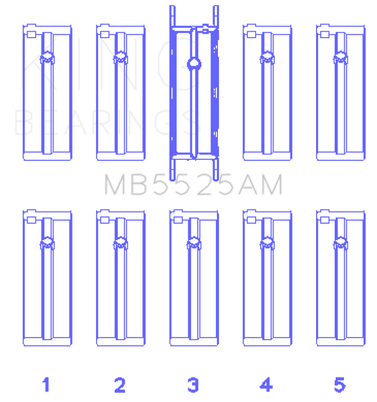 King Engine Bearings Ford 98Ci 1.6L 8V (Size +0.75mm) Main Bearing Set