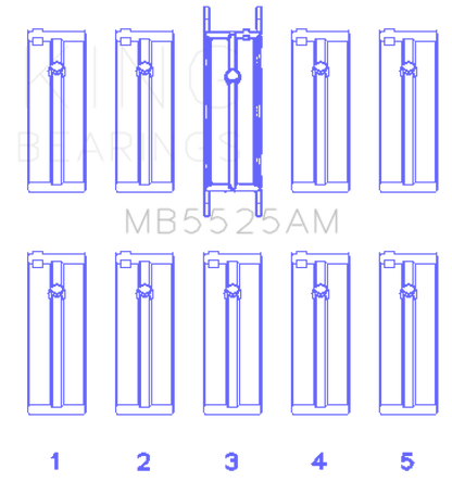 King Engine Bearings Ford 98Ci 1.6L 8V (Size +0.50mm) Main Bearing Set