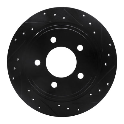 R1 Concepts R1 04-08 Chrysler Pacifica Rear Right Drilled & Slotted Black Brake Rotor