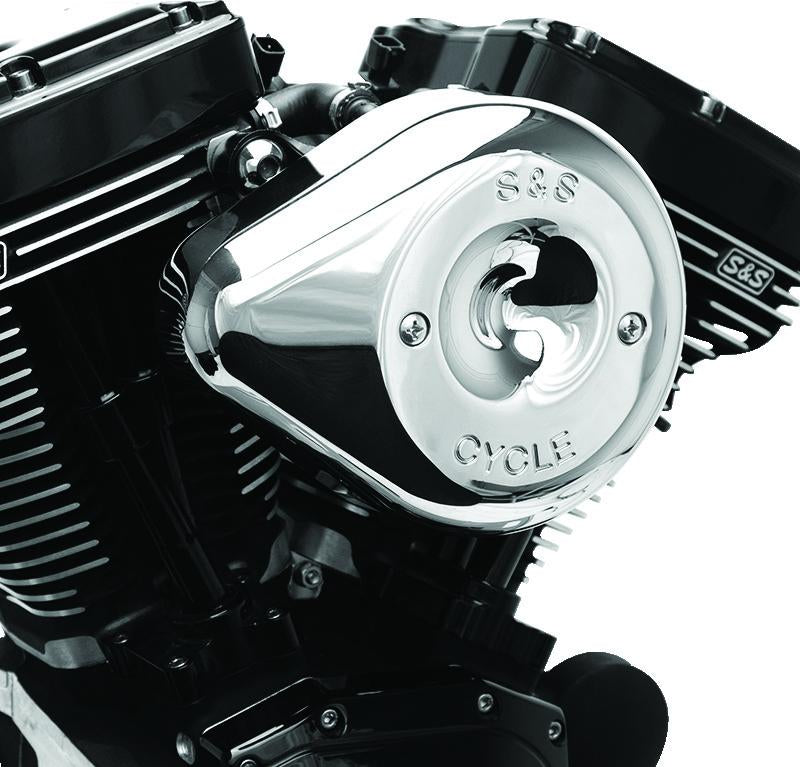 S&S Cycle 2017+ M8 Models Stealth Air Cleaner Kit w/ Chrome Teardrop Cover