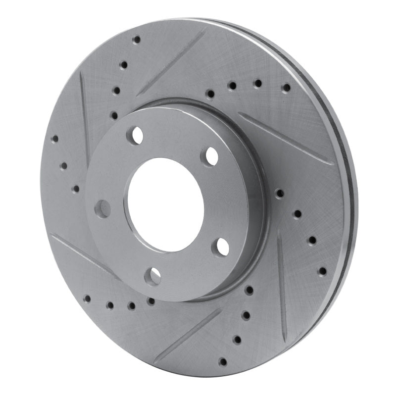 R1 Concepts R1 04-13 Mazda 3 Front Left Drilled & Slotted Silver Brake Rotor