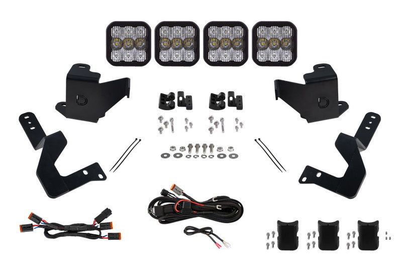 Diode Dynamics 2022 Toyota Tundra SS5 Grille CrossLink Lightbar Kit - Pro White Combo