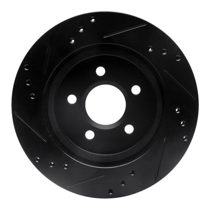 R1 Concepts R1 00-06 Ford Thunderbird Rear Right Drilled & Slotted Black Brake Rotor