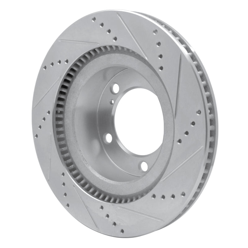 R1 Concepts R1 17-21 Toyota Land Cruiser Front Left Drilled & Slotted Silver Brake Rotor