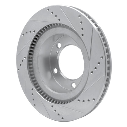 R1 Concepts R1 17-21 Toyota Land Cruiser Front Left Drilled & Slotted Silver Brake Rotor