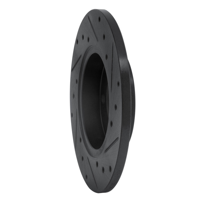 R1 Concepts R1 73-05 Audi Fox Front Left Drilled & Slotted Black Brake Rotor