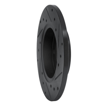 R1 Concepts R1 73-05 Audi Fox Front Left Drilled & Slotted Black Brake Rotor