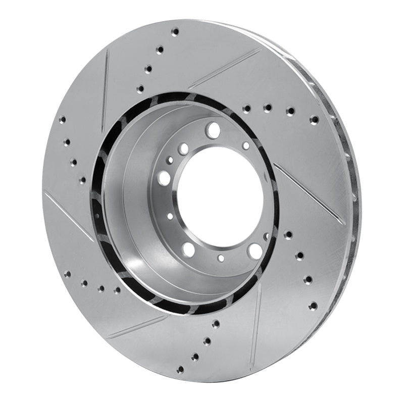 R1 Concepts R1 99-23 Porsche 911 Right Rear Drilled & Slotted Silver Brake Rotor