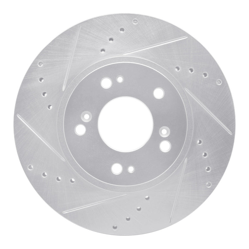 R1 Concepts R1 04-11 Mitsubishi Grandis (Mexico) Front Left Drilled & Slotted Silver Brake Rotor