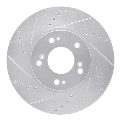 R1 Concepts R1 04-11 Mitsubishi Grandis (Mexico) Front Left Drilled & Slotted Silver Brake Rotor