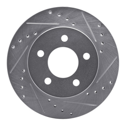 R1 Concepts R1 90-99 Jeep Cherokee Front Right Drilled & Slotted Silver Brake Rotor