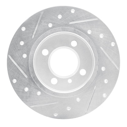 R1 Concepts R1 84-85 BMW 318I Front Right Drilled & Slotted Silver Brake Rotor