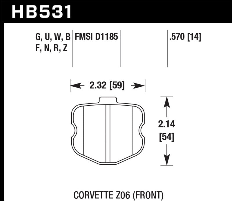 Hawk Performance Hawk 2010-2013 Chevrolet Corvette Grand Sport HPS 5.0 Front Brake Pads
