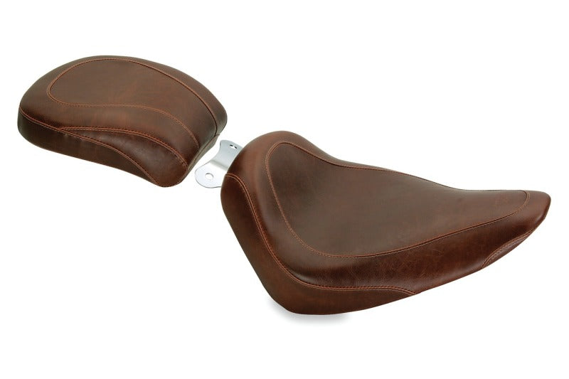 Mustang Motorcycle Mustang 00-15 Harley Softail Standard Rear Tire Wide Tripper Solo Seat - Distressed Brown