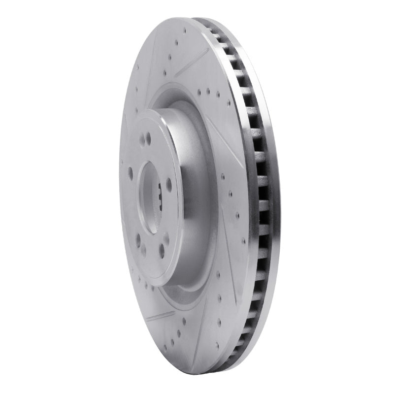 R1 Concepts R1 18-20 Genesis G80 Front Left Drilled & Slotted Silver Brake Rotor