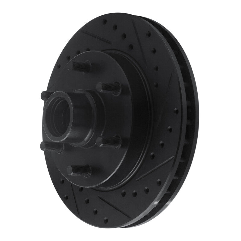 R1 Concepts R1 94-02 Chevrolet C2500 Front Right Drilled & Slotted Black Brake Rotor