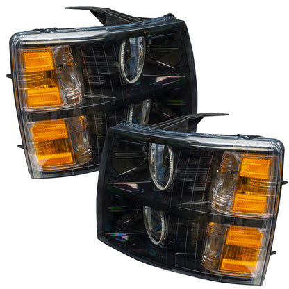 ORACLE Lighting Oracle 07-13 Chevrolet Silverado SMD HL - Blk - Round Style - ColorSHIFT w/o Controller