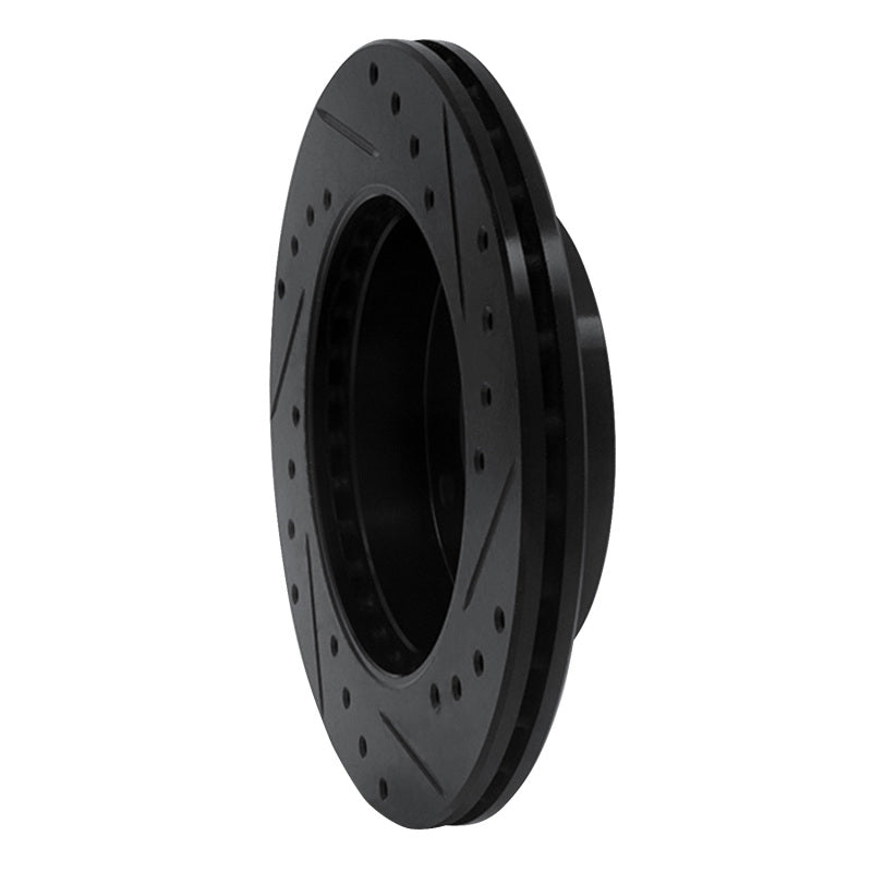R1 Concepts R1 94-96 Nissan 240SX Front Left Drilled & Slotted Black Brake Rotor