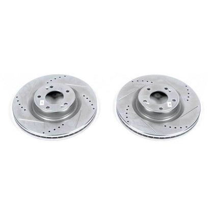 PowerStop Power Stop 10-16 Hyundai Genesis Coupe Front Evolution Drilled & Slotted Rotors - Pair