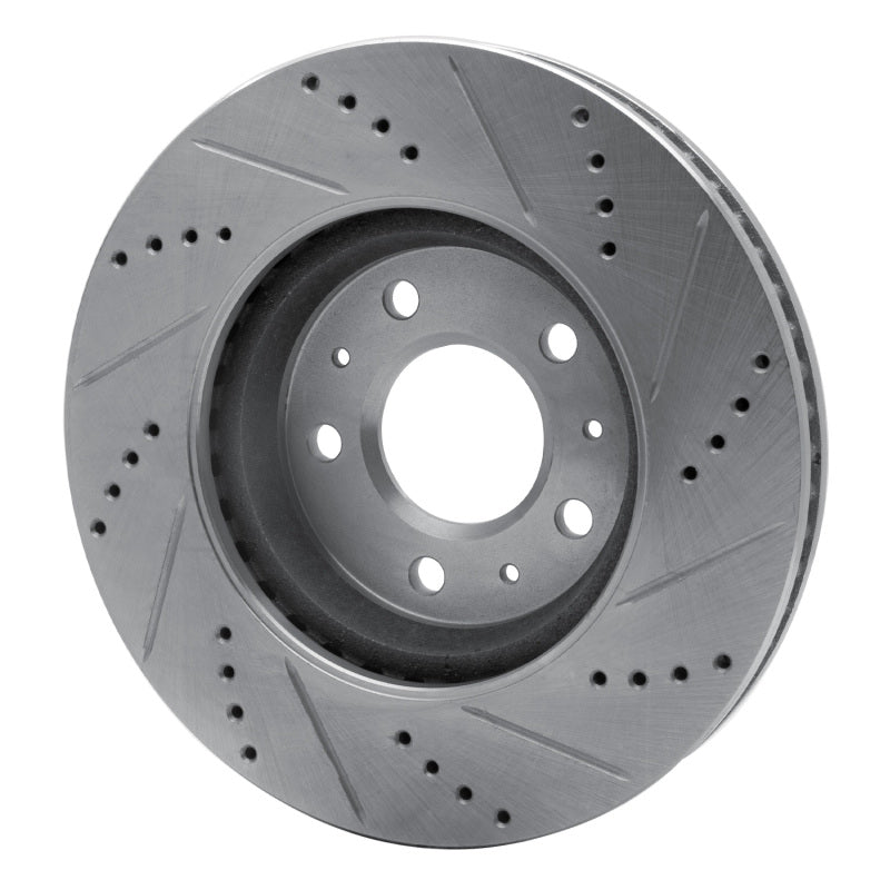 R1 Concepts R1 03-08 Cadillac CTS Front Left Drilled & Slotted Silver Brake Rotor