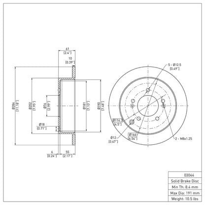 DFC 01-16 Hyundai Tucson Rear Brake Rotor