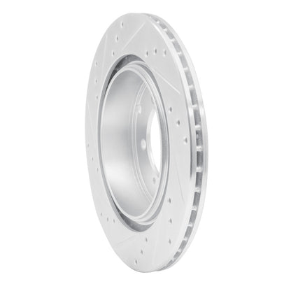 R1 Concepts R1 93-99 Dodge STEALTH Rear Right Drilled & Slotted Silver Brake Rotor