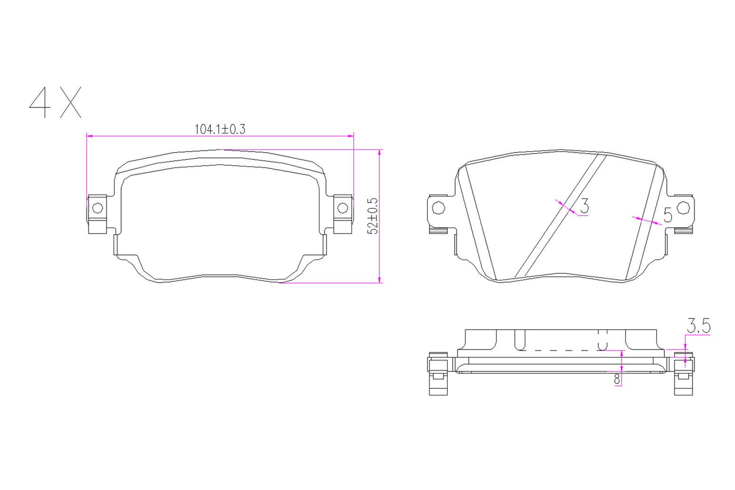BOGAP A8210107 Brake Pad Set, Disc Brake