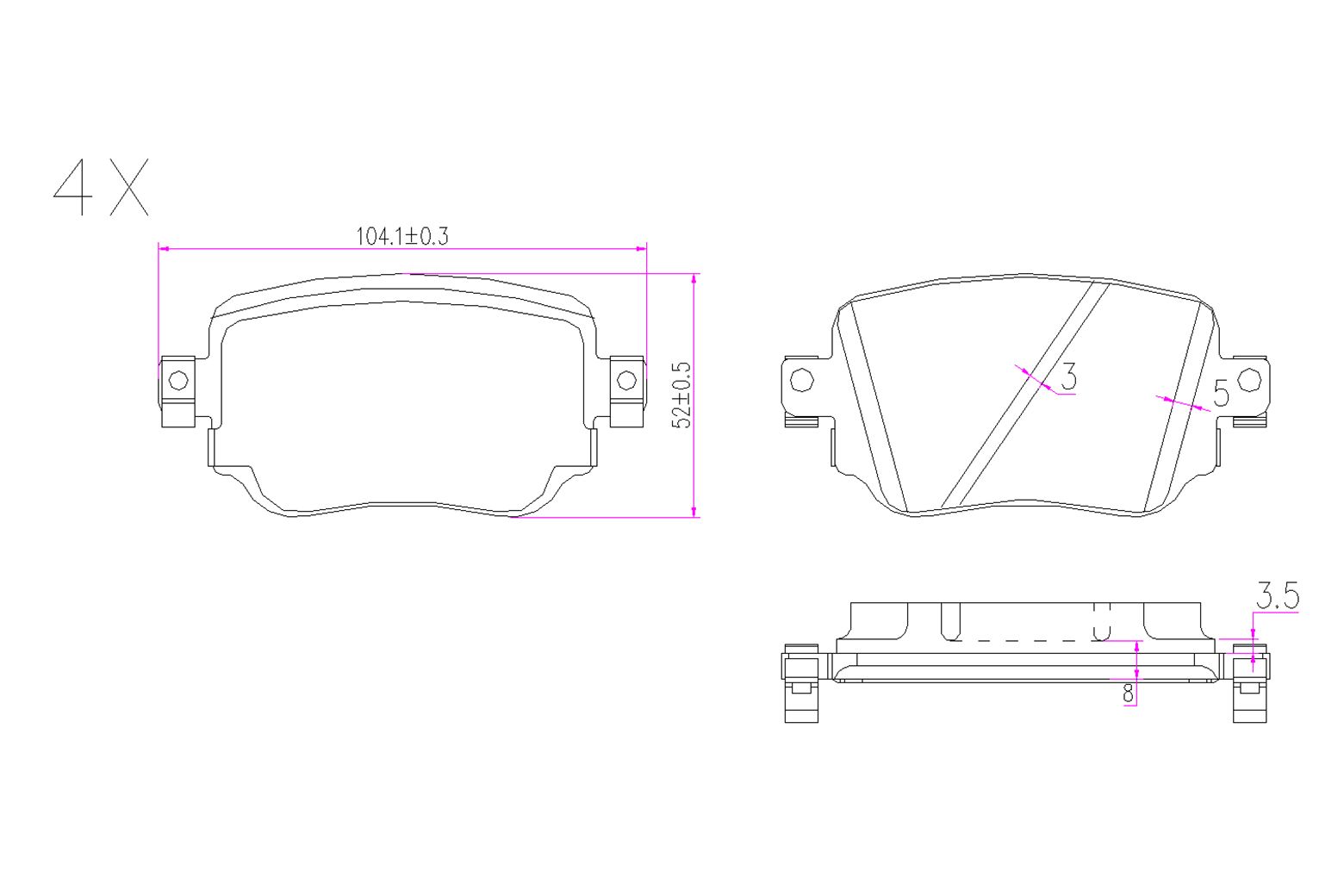 BOGAP A8210107 Brake Pad Set, Disc Brake