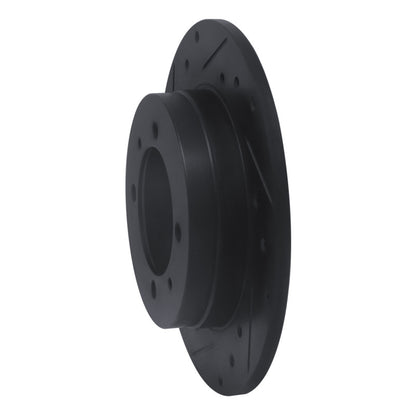 R1 Concepts R1 88-93 Dodge 2000 GTX Rear Left Drilled & Slotted Black Brake Rotor