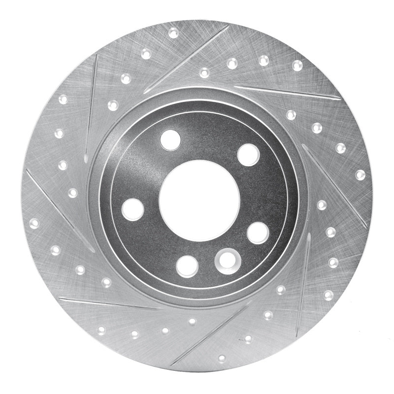 R1 Concepts R1 15-20 Jaguar E-Pace Rear Left Drilled & Slotted Silver Brake Rotor