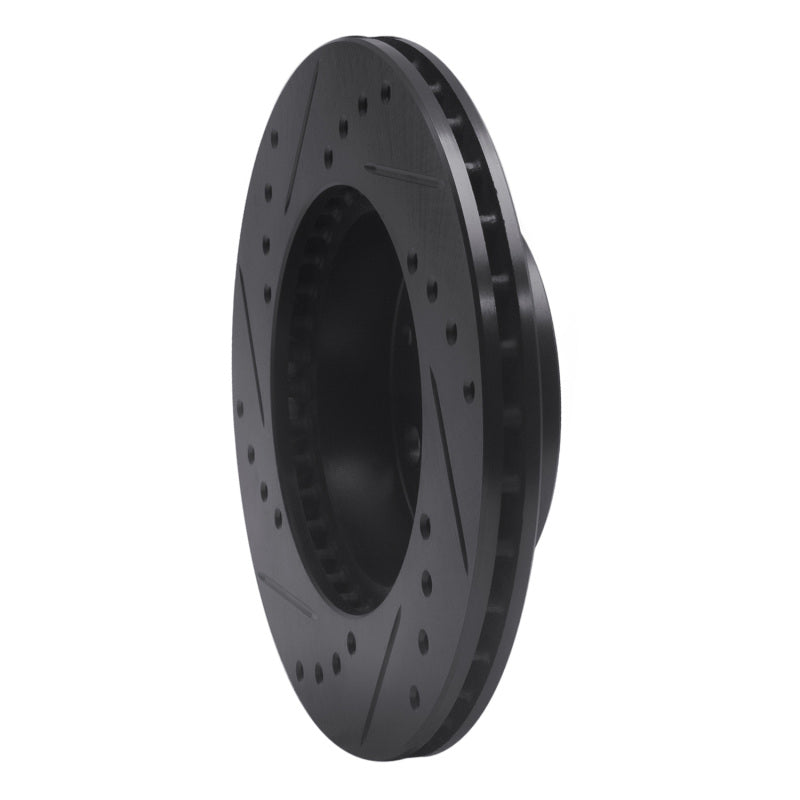 R1 Concepts R1 84-90 Honda Accord Sedan Front Right Drilled & Slotted Black Brake Rotor