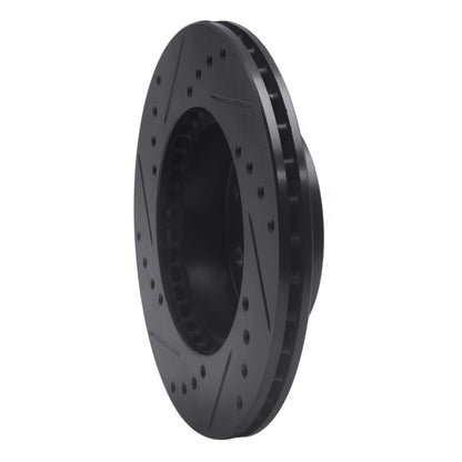 R1 Concepts R1 84-90 Honda Accord Sedan Front Right Drilled & Slotted Black Brake Rotor