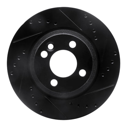 R1 Concepts R1 02-08 Mini Cooper (Excl Clubman) Front Right Drilled & Slotted Black Brake Rotor